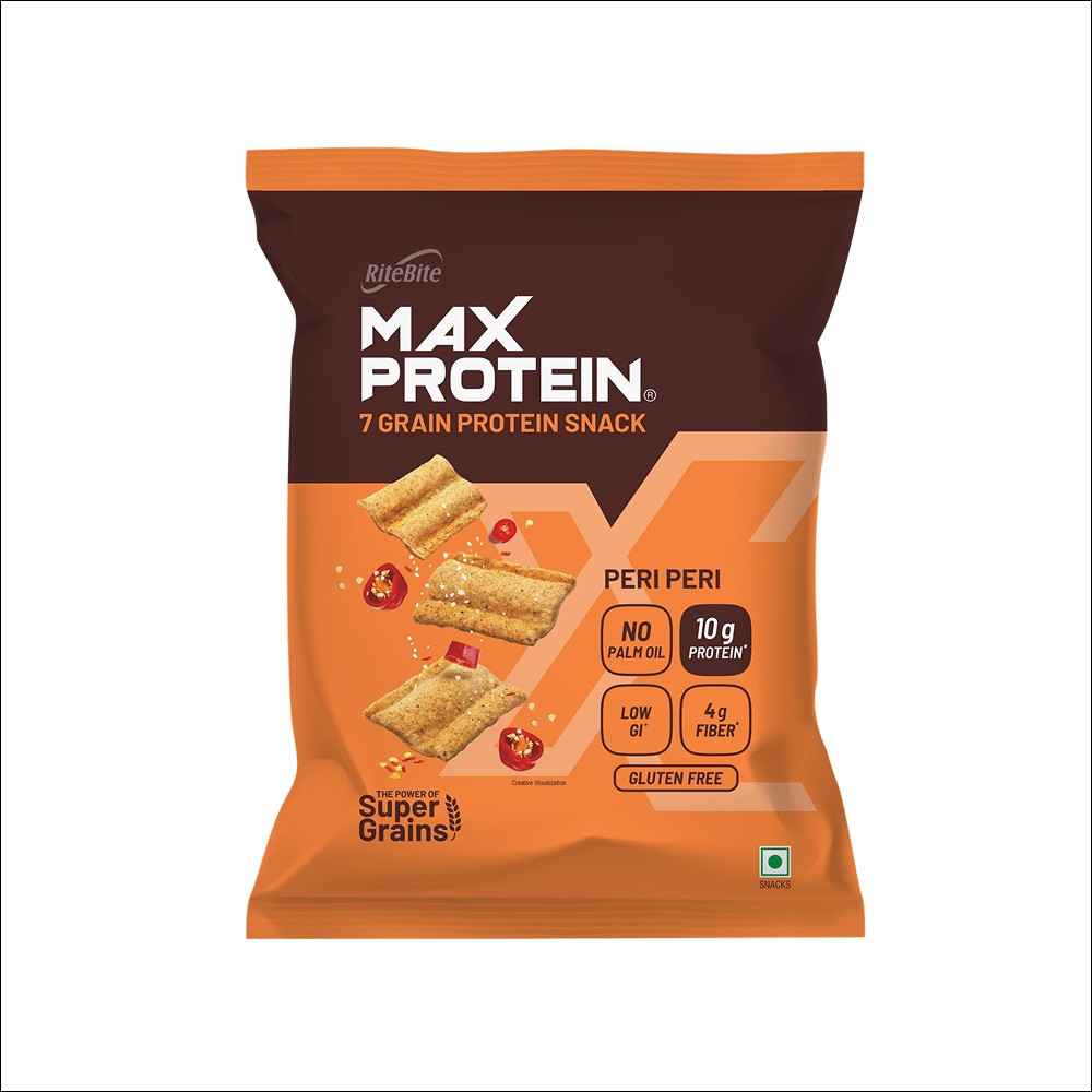 RiteBite Max Protein Peri Peri 10 g Protein Multigrain Chips