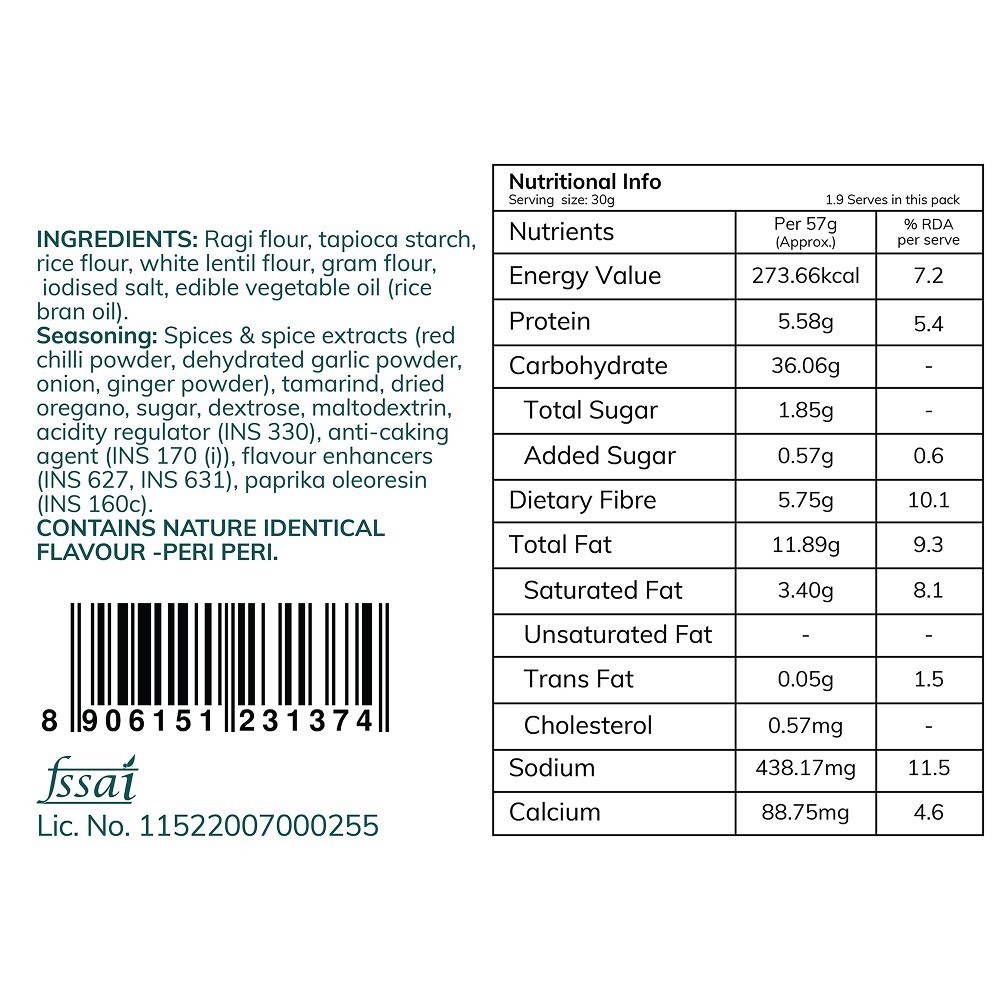 Snackible Peri Peri Ragi Chips