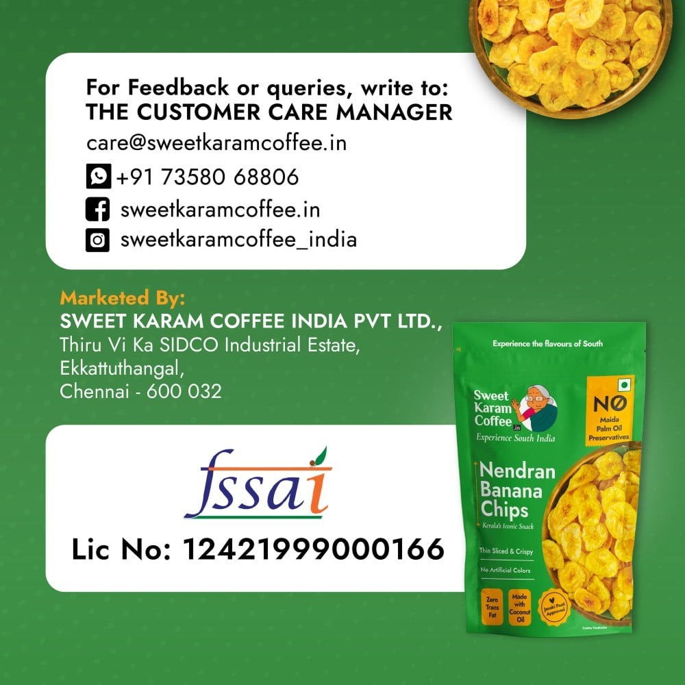 Sweet Karam Coffee Rock Salt Potato Chips +  Nendran Banana Chips Combo
