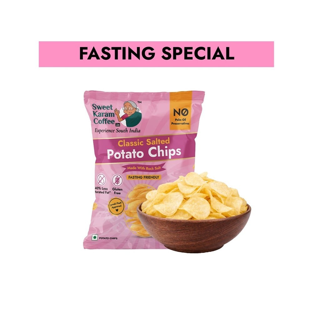 Sweet Karam Coffee Rock Salt Potato Chips +  Nendran Banana Chips Combo