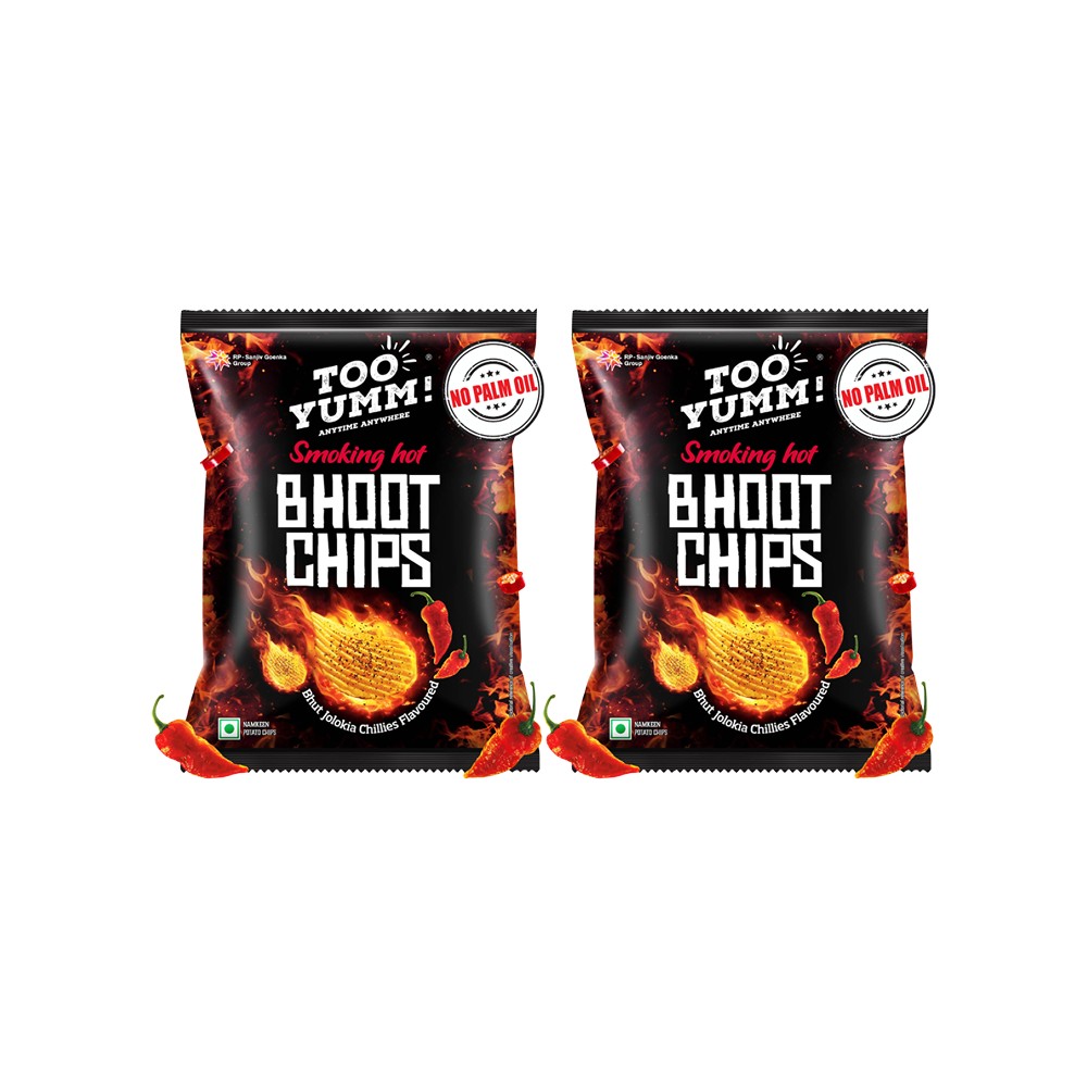 Too Yumm Bhoot Potato Chips Spicy Chilli Snacks - Pack of 2