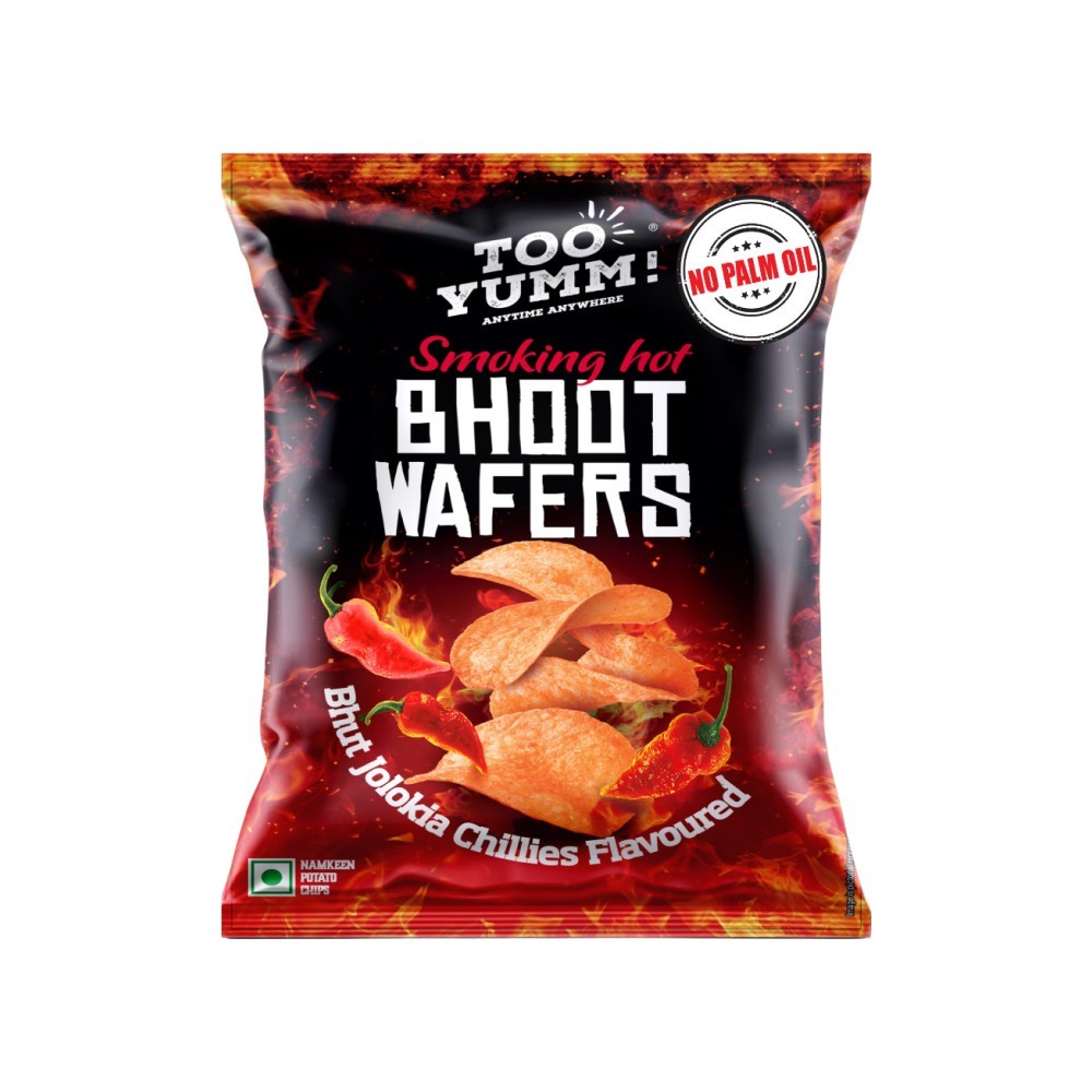 Too Yumm Bhoot Wafers Spicy Jholokia Chilli Potato Chips - Pack of 3