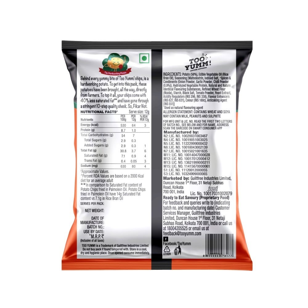 Too Yumm Kashmiri Chilli Potato Chips