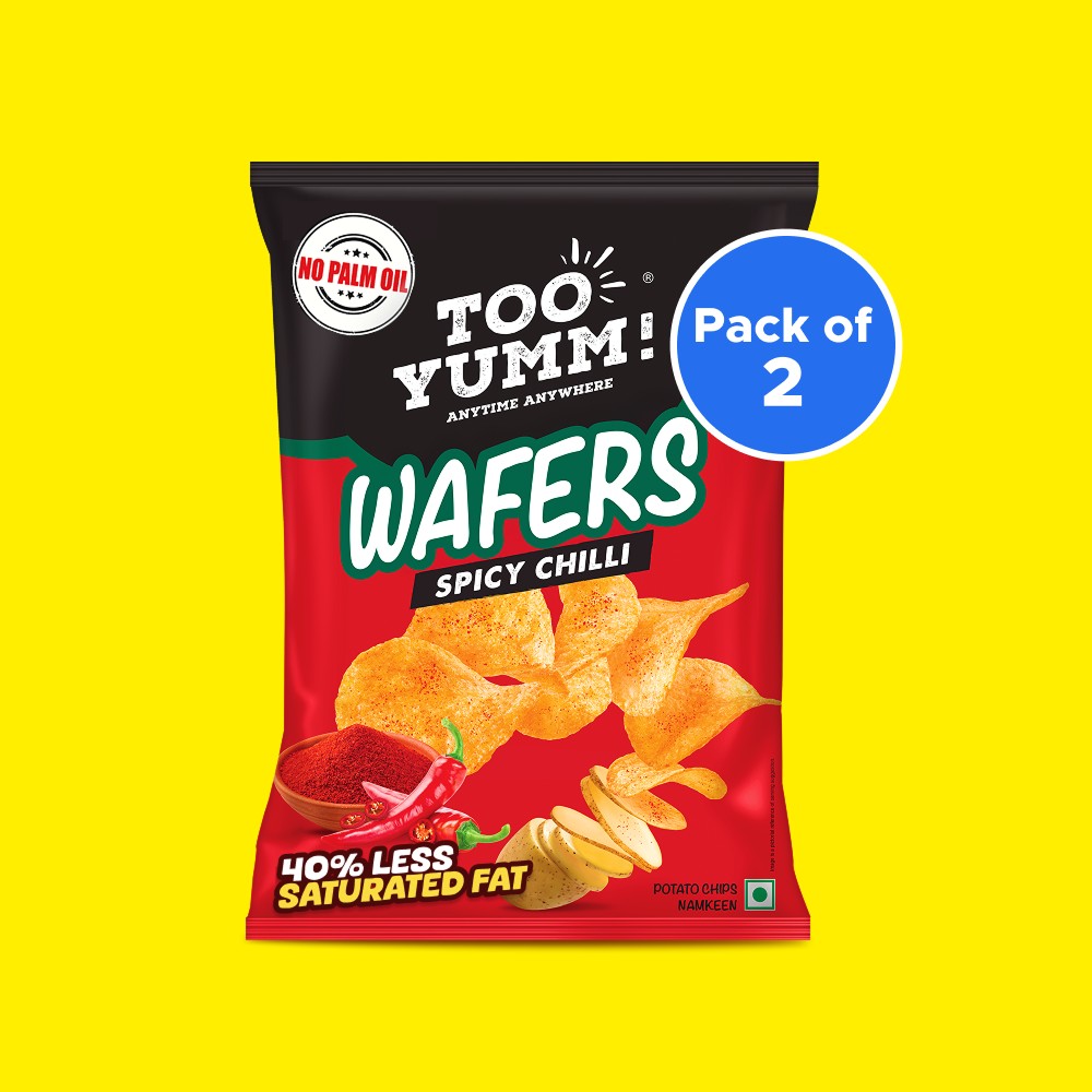 Too Yumm Spicy Chilli Wafers Potato Chips - Pack of 2