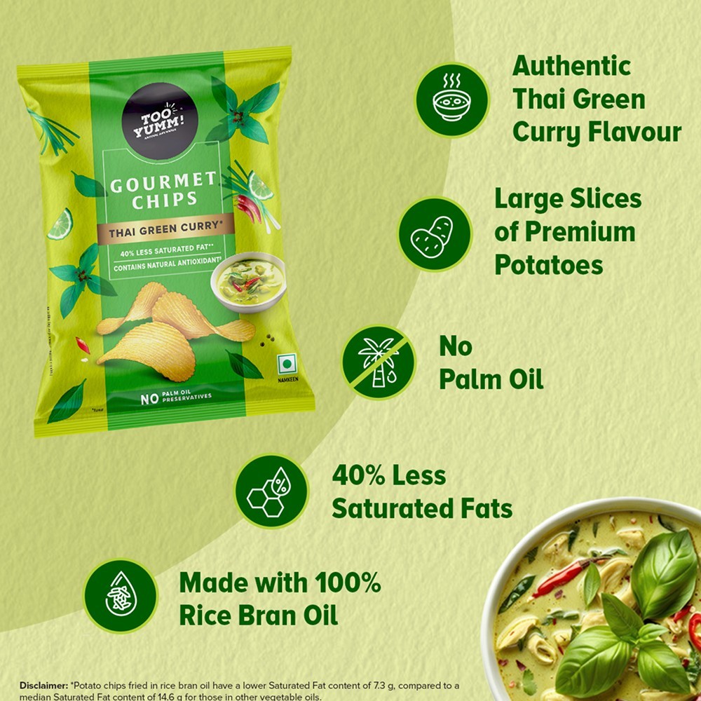 Too Yumm Thai Green Curry Gourmet Potato Chips