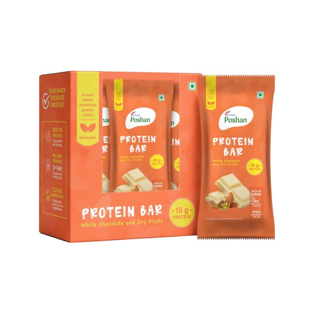 Acme Poshan Protein Bar - White Chocolate and Dry Fruits