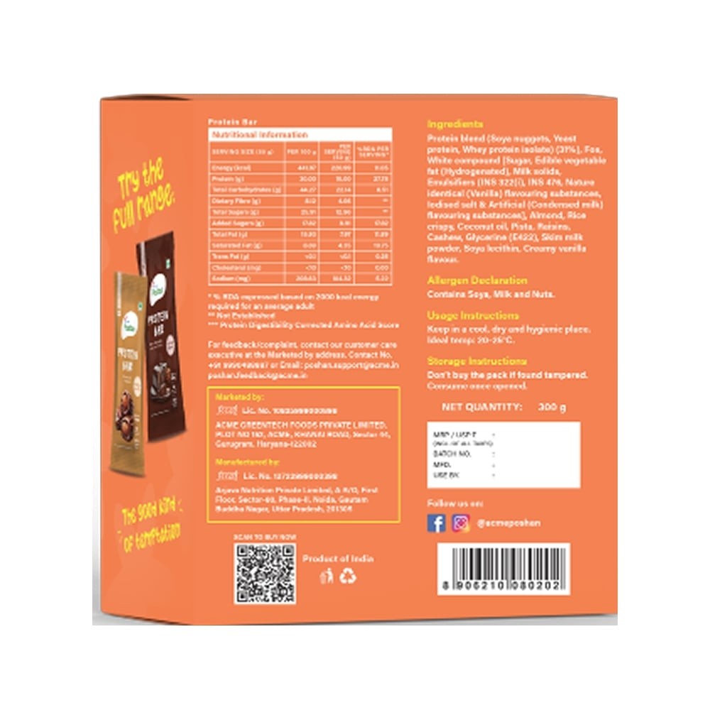 Acme Poshan Protein Bar - White Chocolate and Dry Fruits
