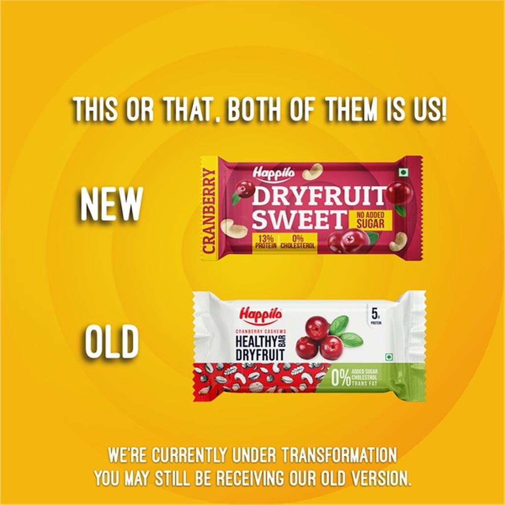 Happilo Cranberry Cashews Healthy Dry Fruit Sweet Bar