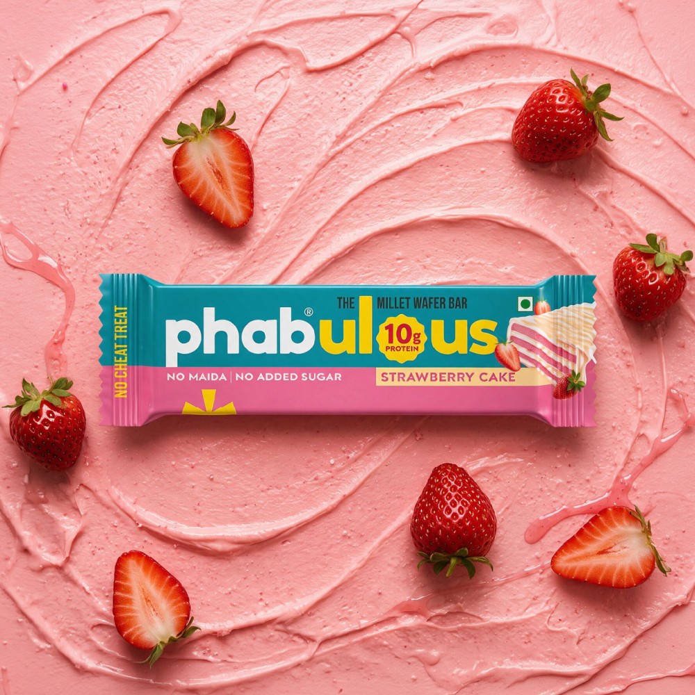 Phab 10g Protein Strawberry Cake Millet Protein Wafer Bar
