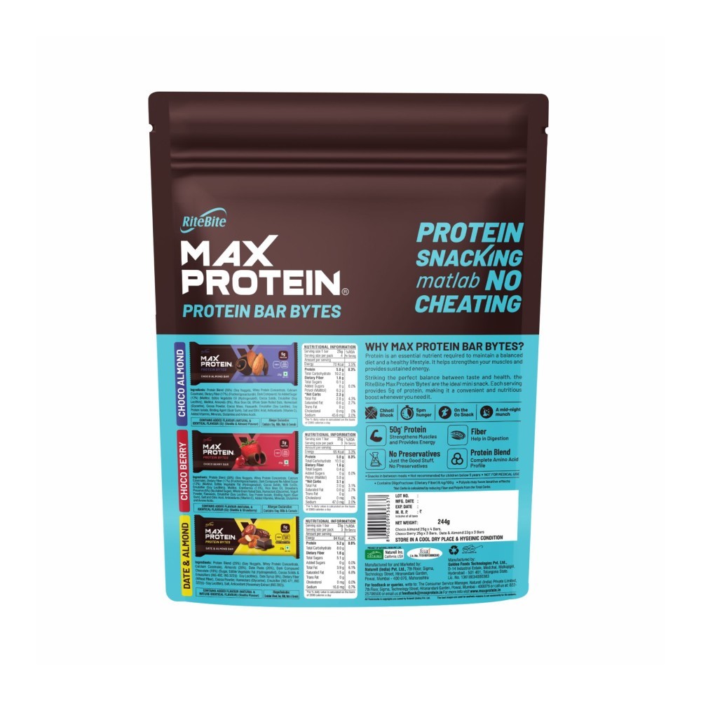 RiteBite Max Protein Assorted 5 g Mini Protein Bar Pack Bytes