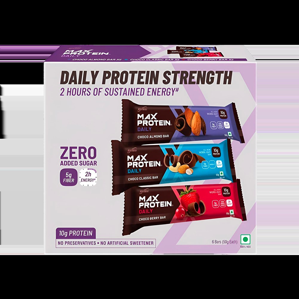RiteBite Max Protein Daily 10 g Protein Bar Pack Box (Assorted)