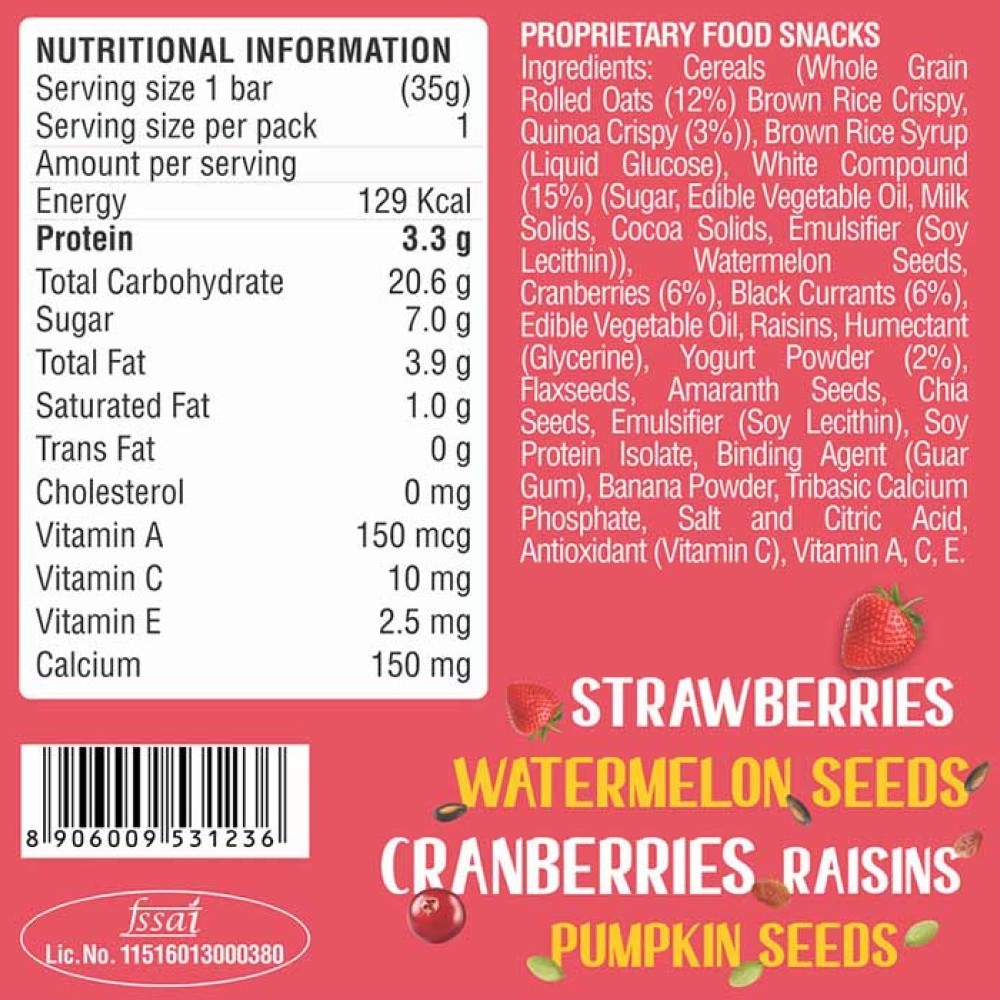 RiteBite Yogurt Berry Nutrition Bar