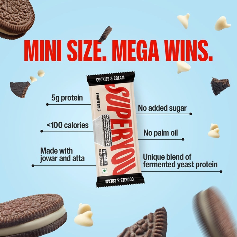 SuperYou Cookies & Cream Mini Protein Wafer Bar