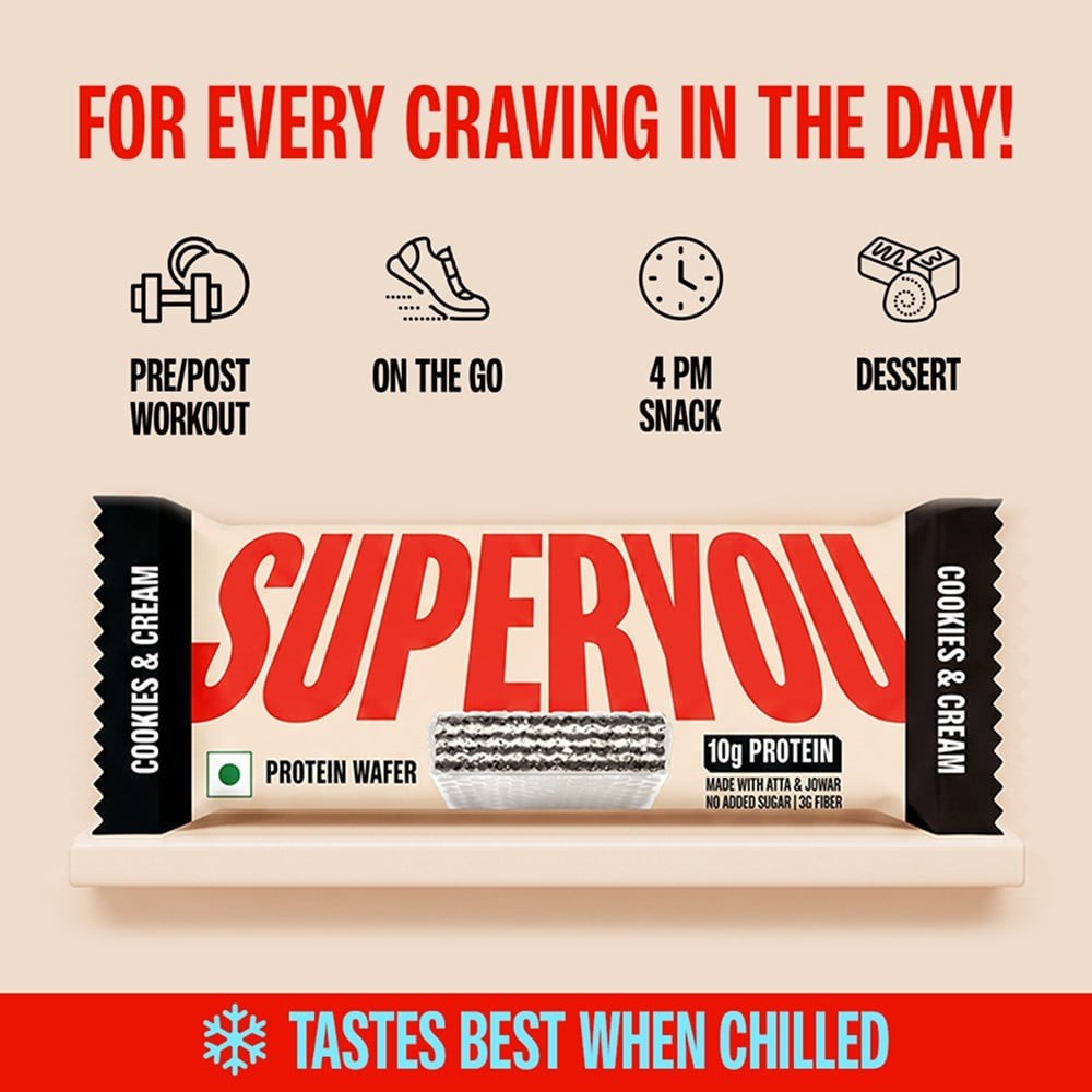SuperYou Cookies & Cream Wafer Protein Bar