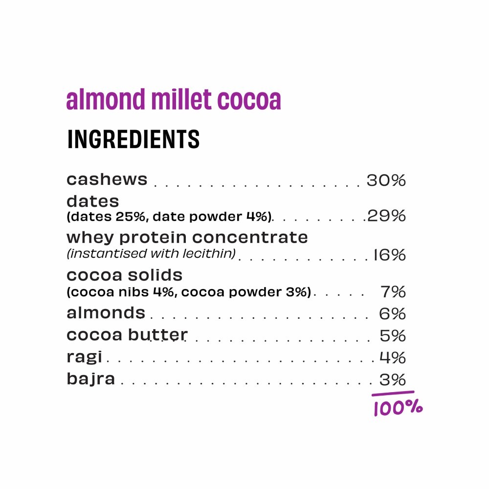 The Whole Truth Almond Millet Cocoa Protein Bar
