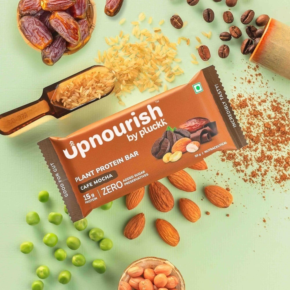 Upnourish by Pluckk Cafe Mocha 15g Plant Protein Bar