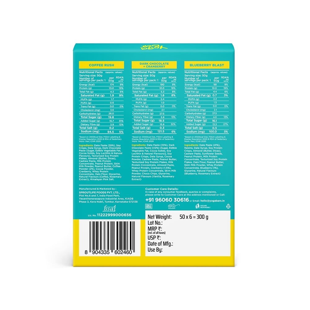 Yoga Bar Daily 10g Protein Bar Pack (Assorted)