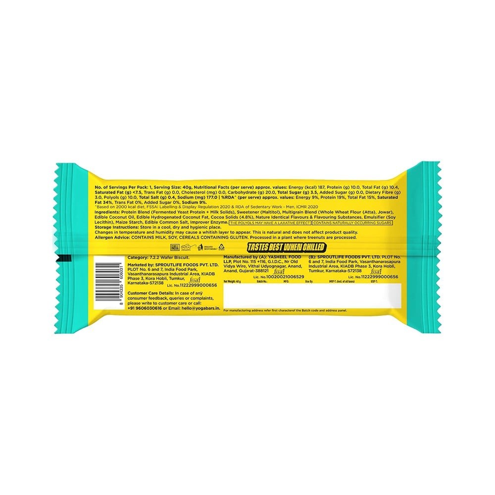 Yoga Bar Dark Chocolate 10g Protein Wafer Bar