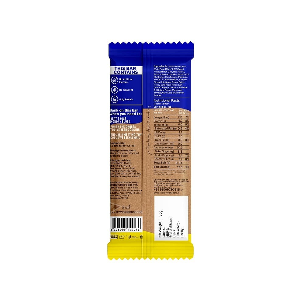 Yoga Bar Nuts & Seeds Multigrain Energy Protein Bar
