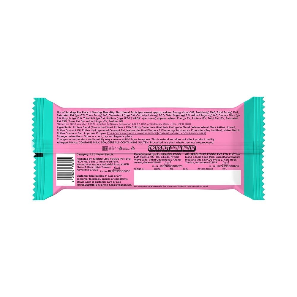 Yoga Bar Strawberry Pop 10g Protein Wafer Bar