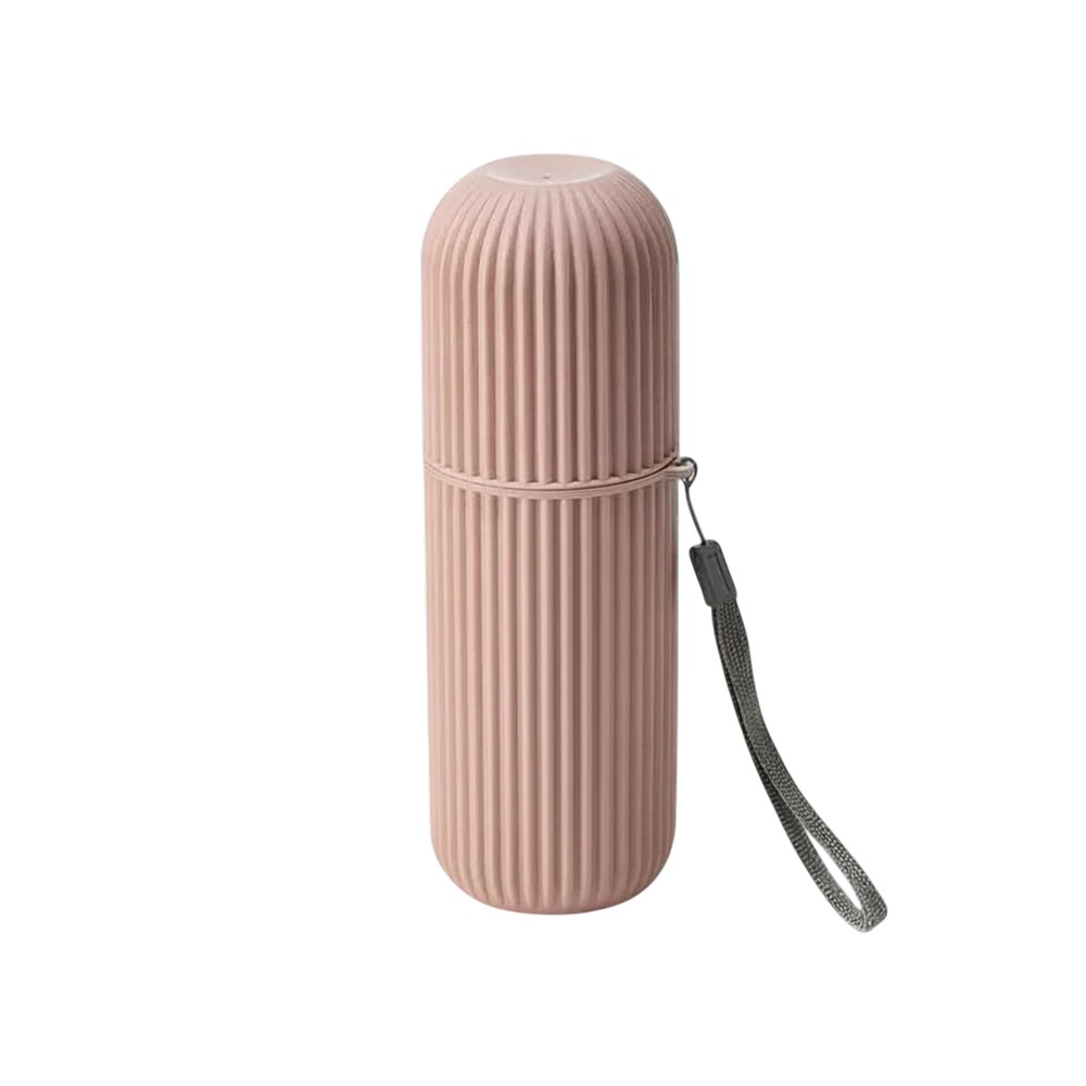 Travel Curry Plastic Travel Toothbrush Case (Pink)