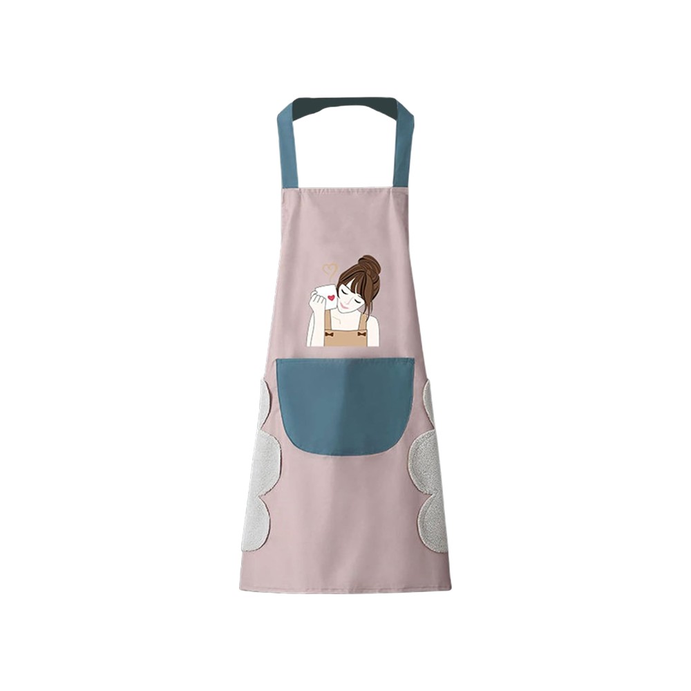 Travel Curry Waterproof Kitchen Polyester Apron with Pockets