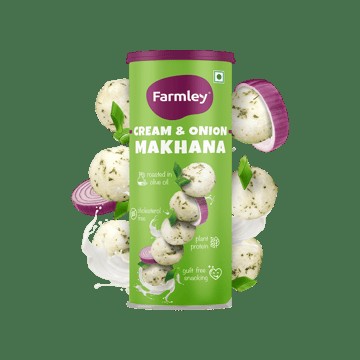 Farmley Cream & Onion Roasted Flavoured Makhana Roasted In Olive Oil