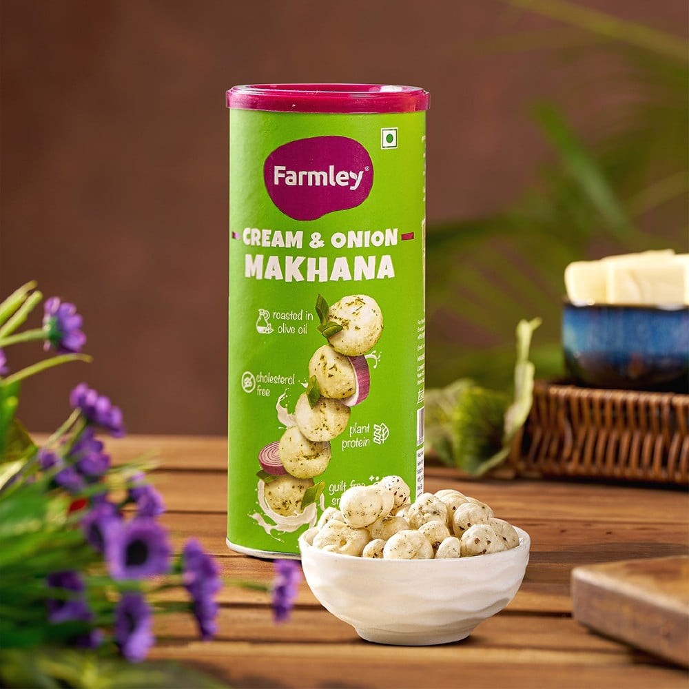 Farmley Cream & Onion Roasted Flavoured Makhana Roasted In Olive Oil