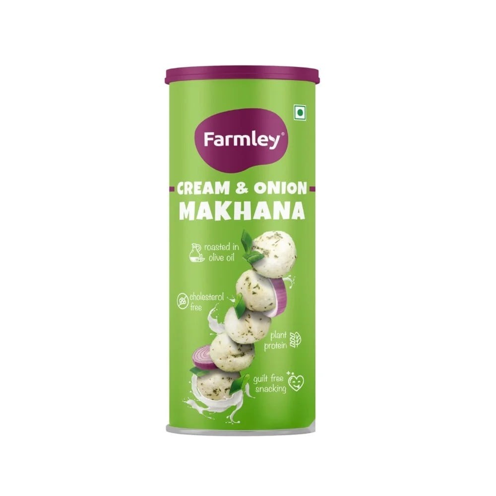 Farmley Cream & Onion Roasted Flavoured Makhana Roasted In Olive Oil