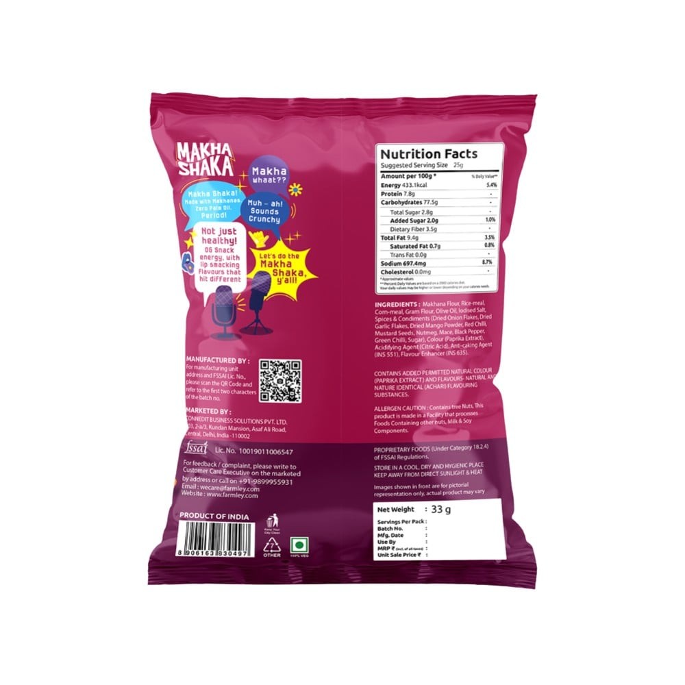 Farmley Makha Shaka Achaari Sticks - Healthy Snacks
