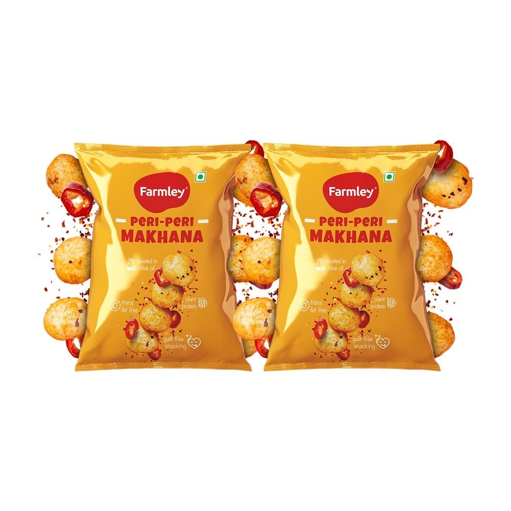 Farmley Peri Peri Roasted Flavoured Makhana Roasted In Olive Oil - Pack of 2
