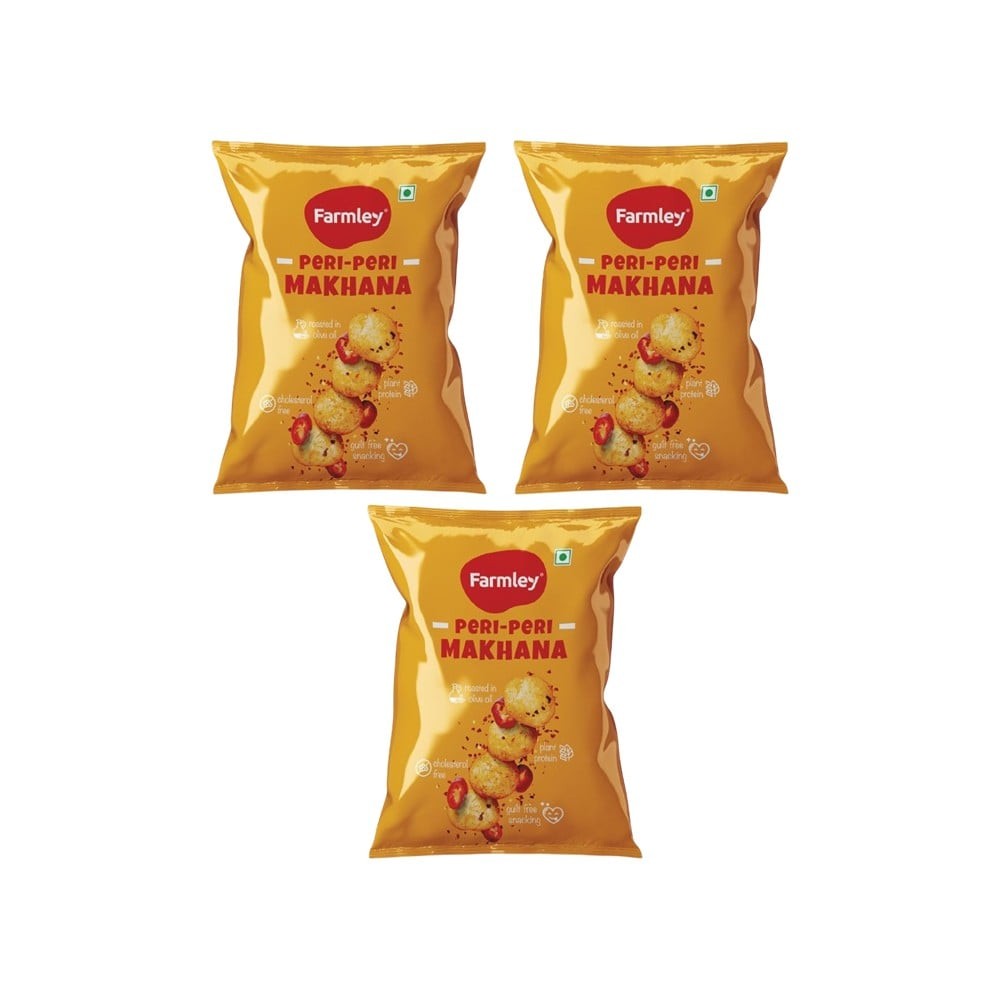 Farmley Peri Peri Roasted Flavoured Makhana Roasted In Olive Oil - Pack of 3