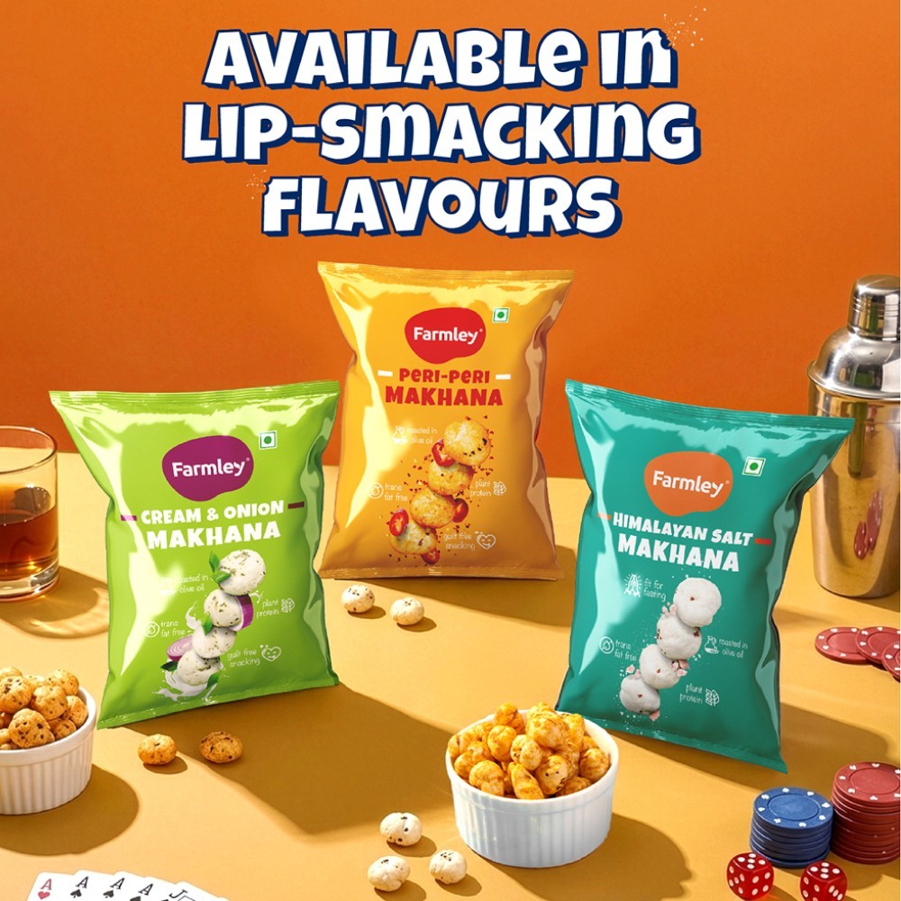 Farmley Peri Peri Roasted Flavoured Makhana Roasted In Olive Oil - Pack of 3