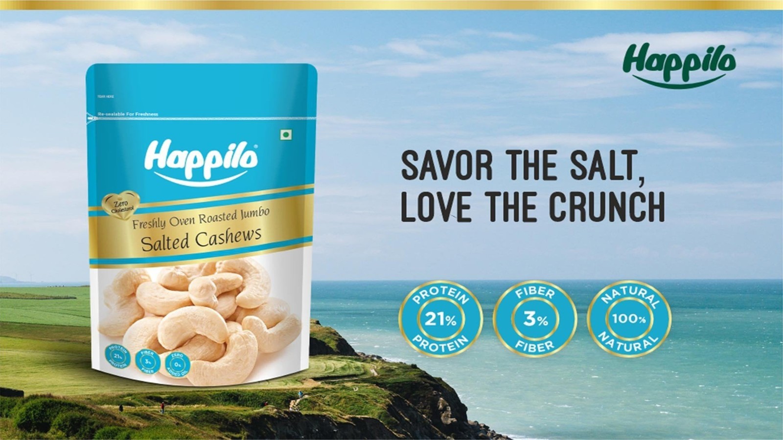 Happilo Freshly Oven Roasted & Salted Flavoured Cashew