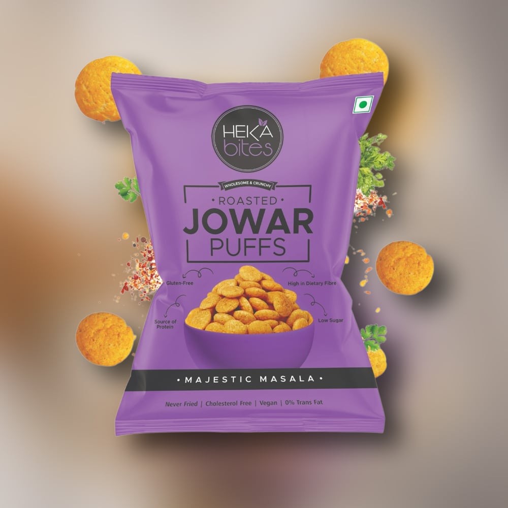 Heka Bites Roasted-Jowar Puffs - Majestic Masala