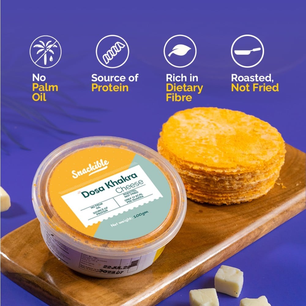 Snackible Cheese Dosa Khakhra