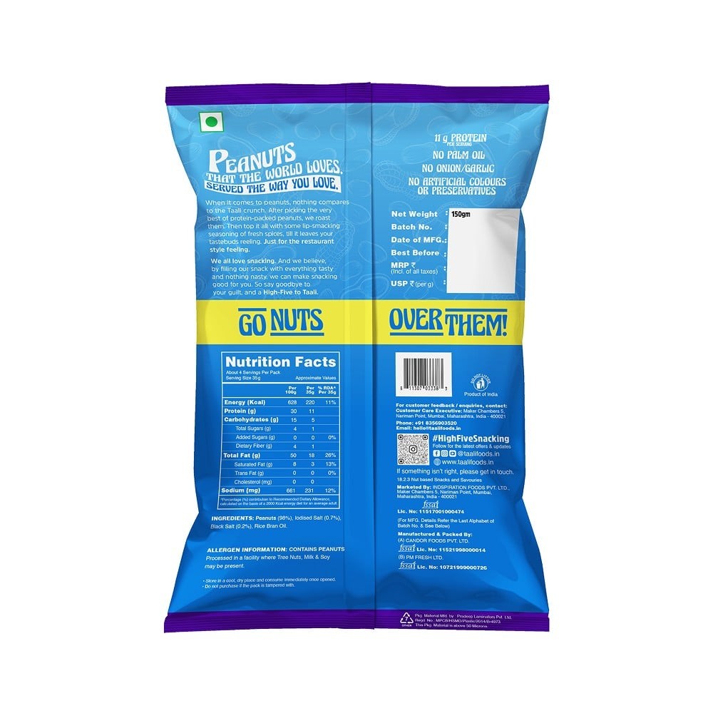 Taali Salted Peanuts, Roasted Premium Bharuchi Nut