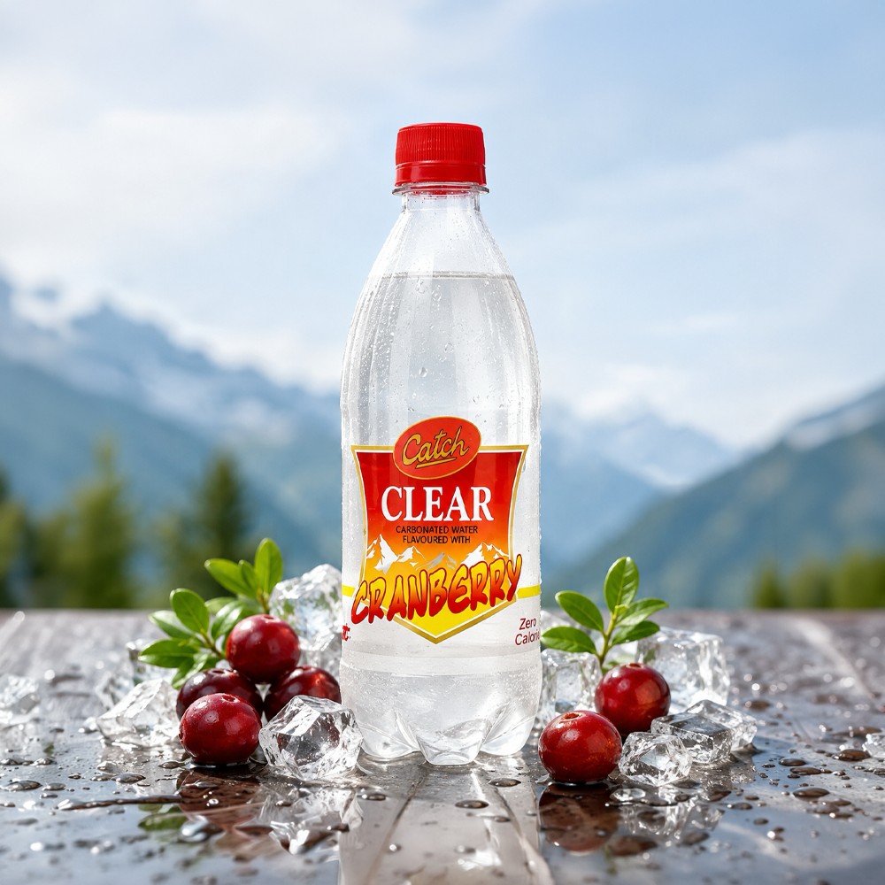 Catch Clear Cranberry Soda Water