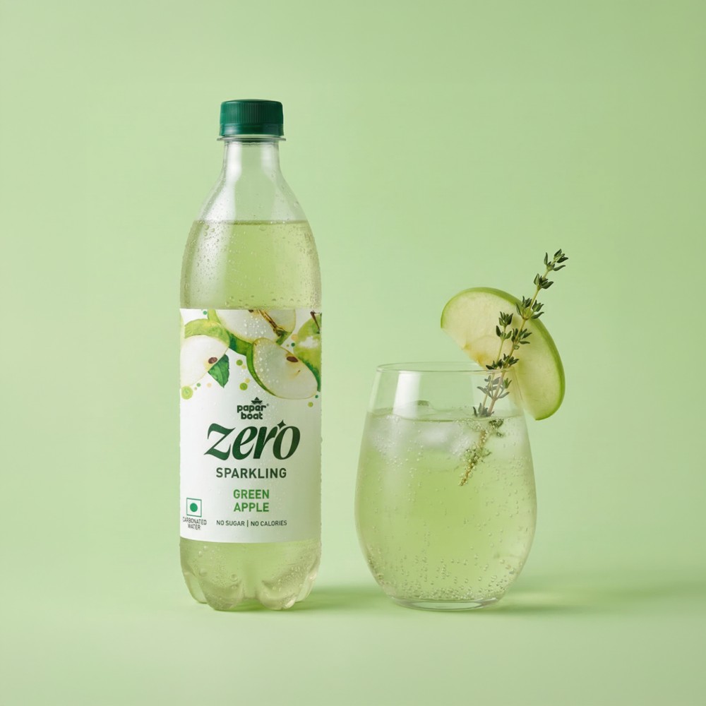 Paper Boat Zero Sugar Green Apple Sparkling Drink