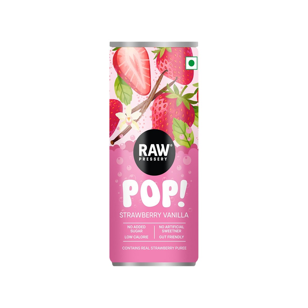 Raw Pressery POP Strawberry Vanilla Prebiotic Soda
