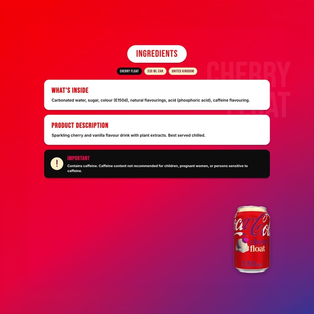 Coca-Cola Cherry Float Cola Soft Drink