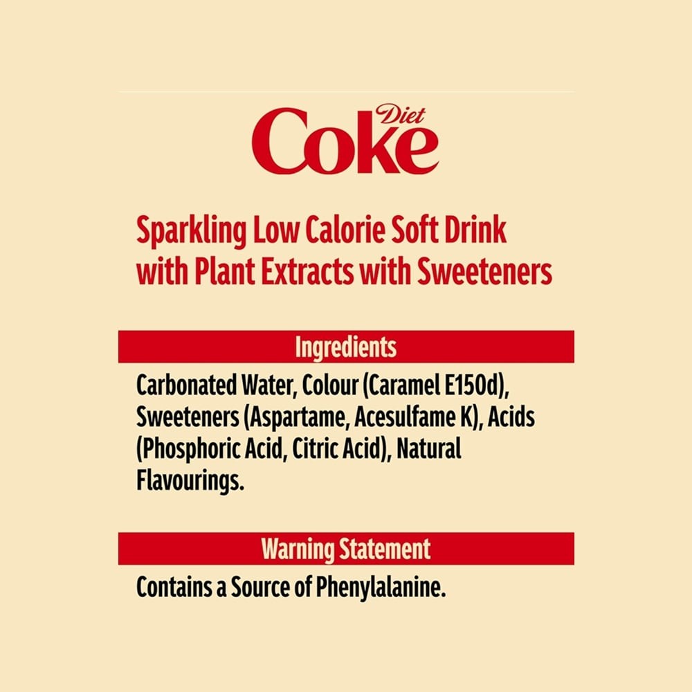 Coca-Cola Diet Coke Soft Drink No Caffeine