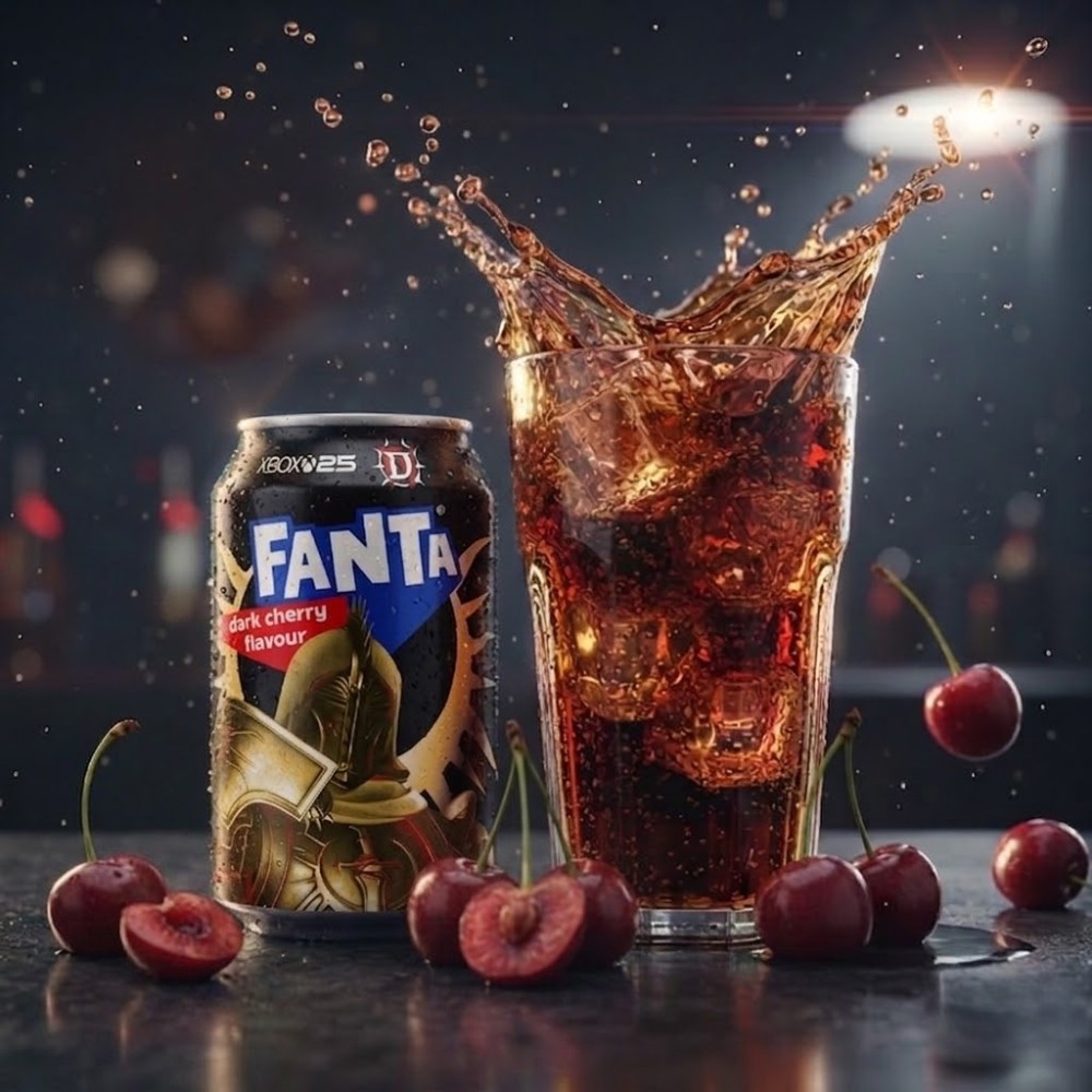 Fanta Dark Cherry Soft Drink Can