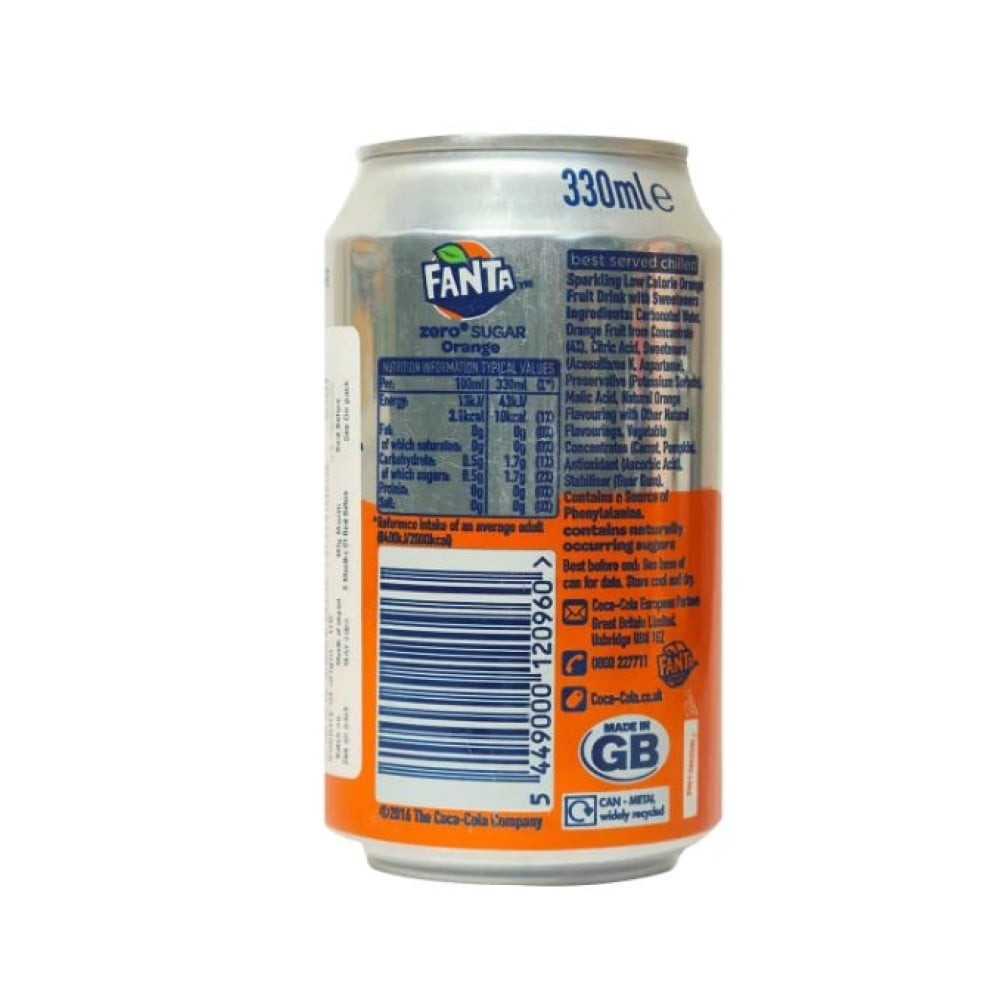 Fanta Orange Zero Sugar Soft Drink