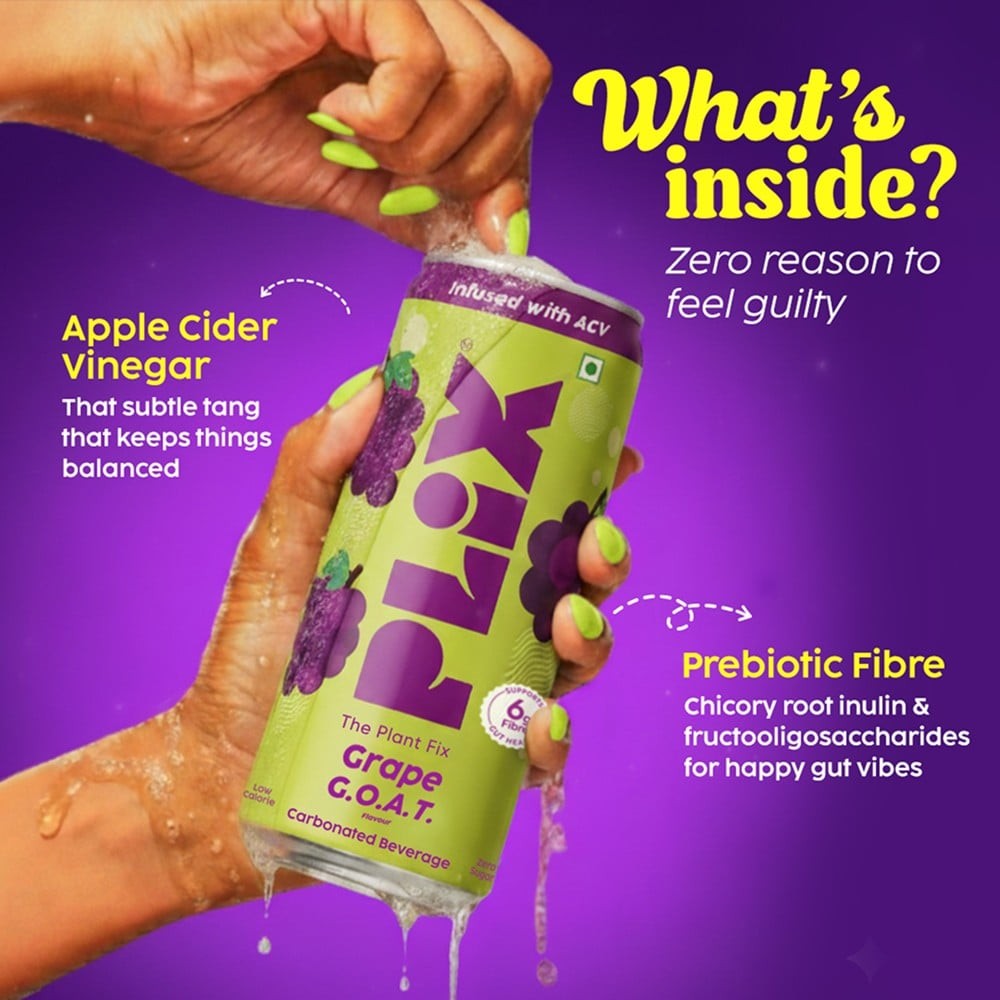 Plix Grape Fizzy Prebiotic Soda