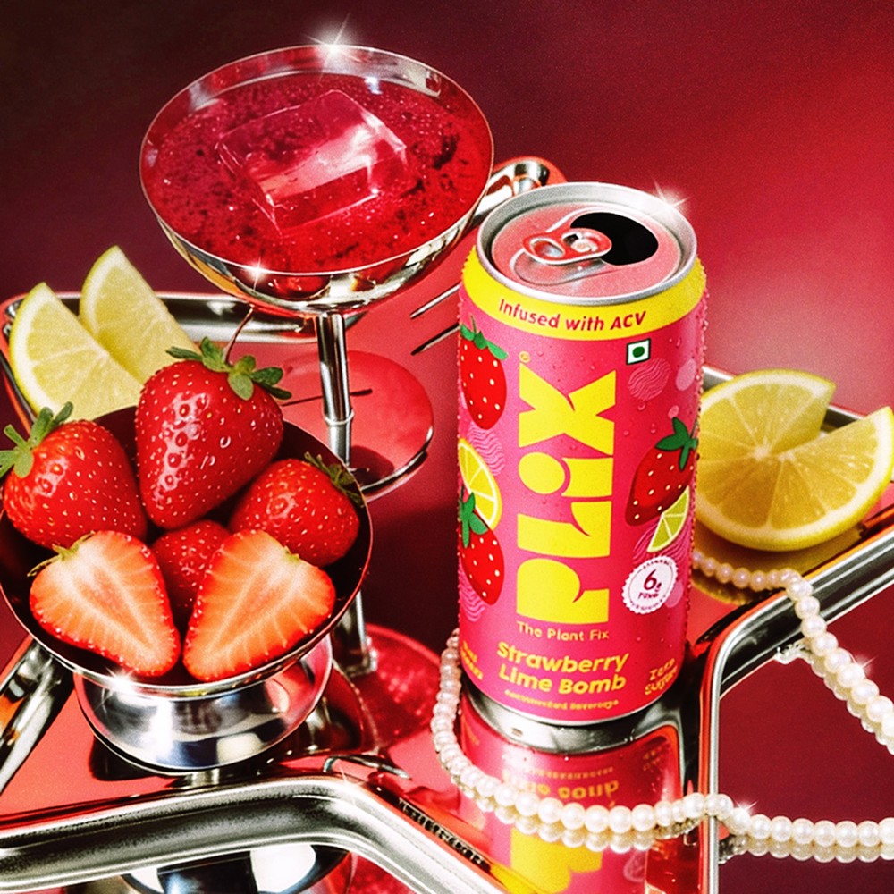 Plix Strawberry Lime Bomb Prebiotic Soda